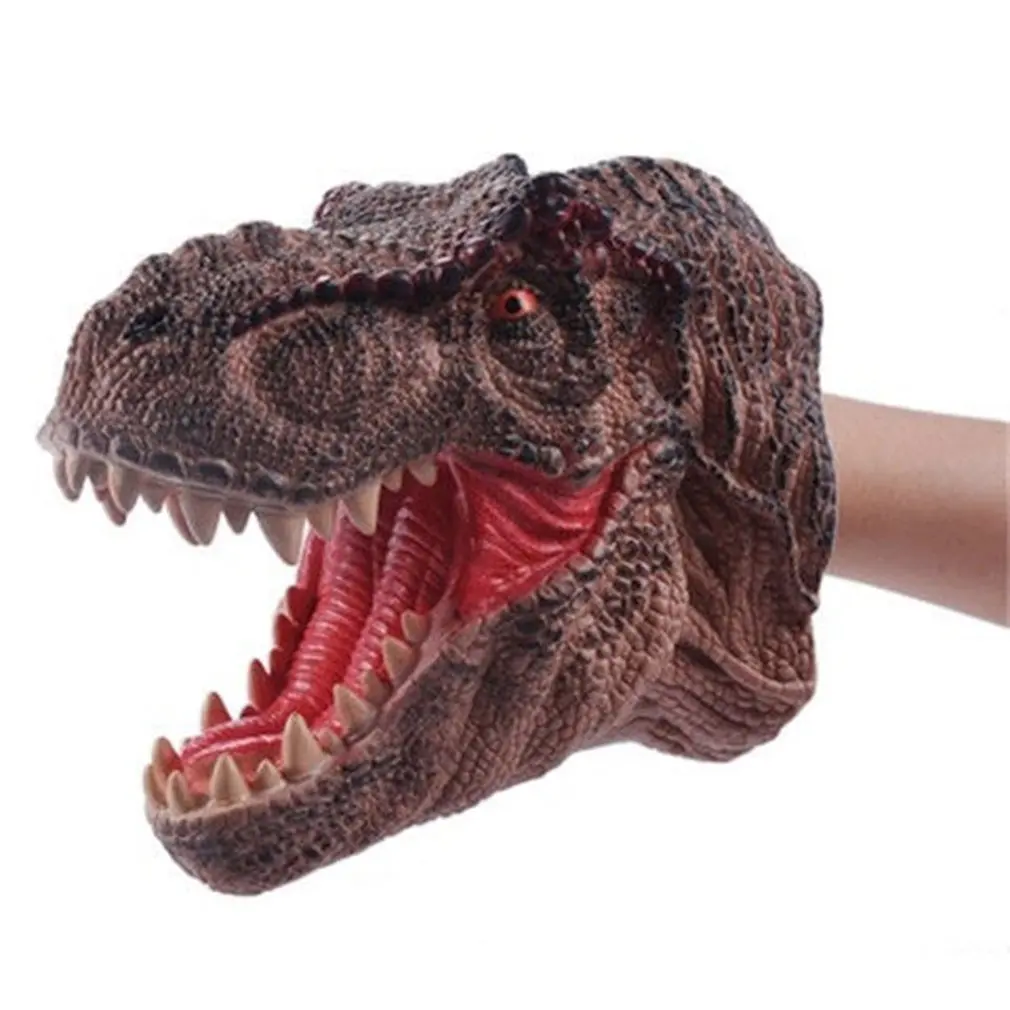 

Soft Dinosaur Hand Puppet Tyrannosaurus Rex Head Hand Puppet Figure Gloves Toys Children Role Play Gif