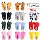 Тапочки с животными из мультфильмов для зимы, плюшевые тапочки с когтями динозавра, подарок на Хэллоуин, теплые Мультяшные тапочки, Рождественский подарок