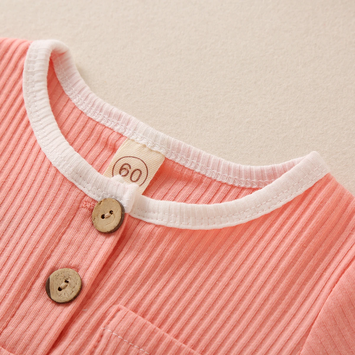 

2020 Newborn Infant Baby Girls Clothing Long Sleeve Round Neck Romper Kid Solid Color Jumpsuits Toddler Fall Clothes 0-12 Months