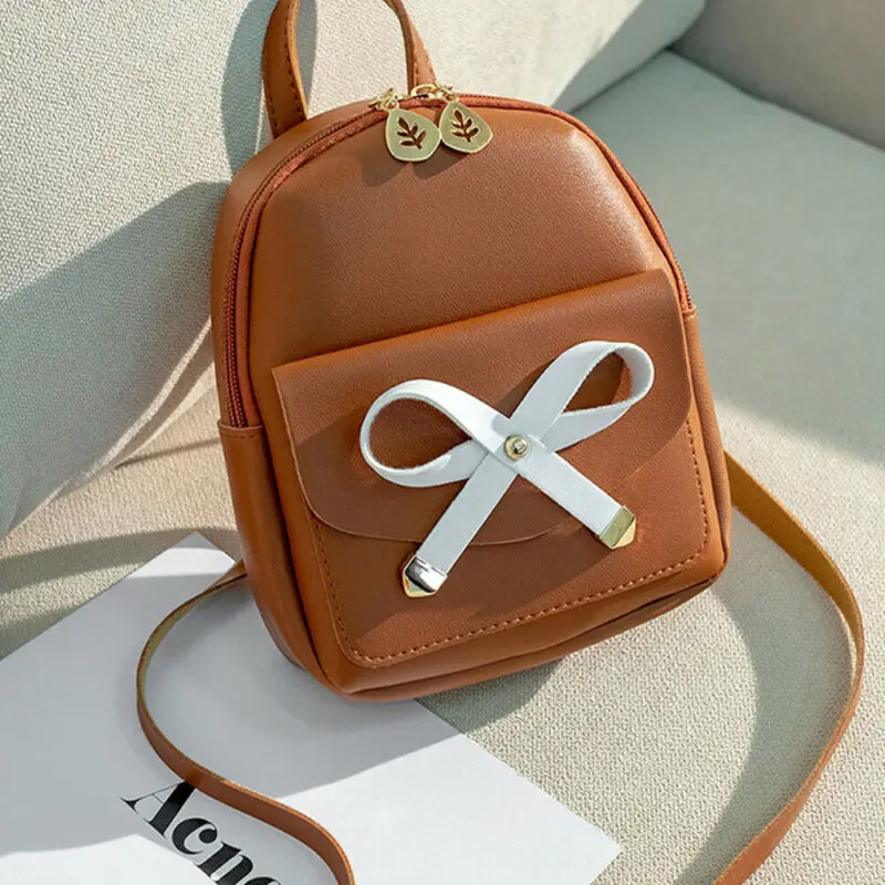 Простой белый женский рюкзак с бантом шикарный маленький школьный ранец нитью