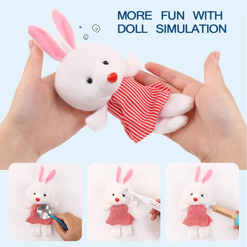 

Children'S Wooden Doctor Toy Set Pretend Hospital Medicine Accessories Nurse Medical Kit Toy Gifts For Boys And Girls