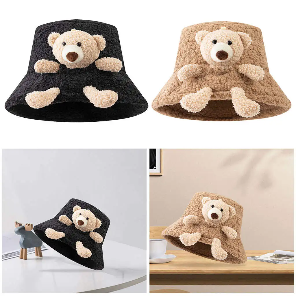 Зимняя теплая Панама с объемными мягкими широкими полями шапки для подростков и