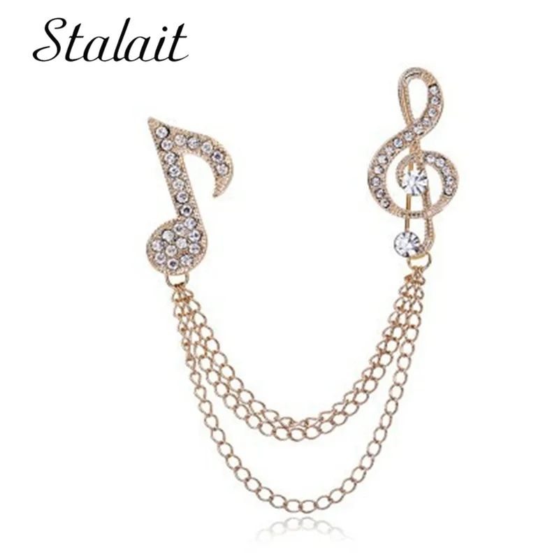 Роскошные Броши с кристаллами в виде музыкальных нот булавка для женщин и мужчин