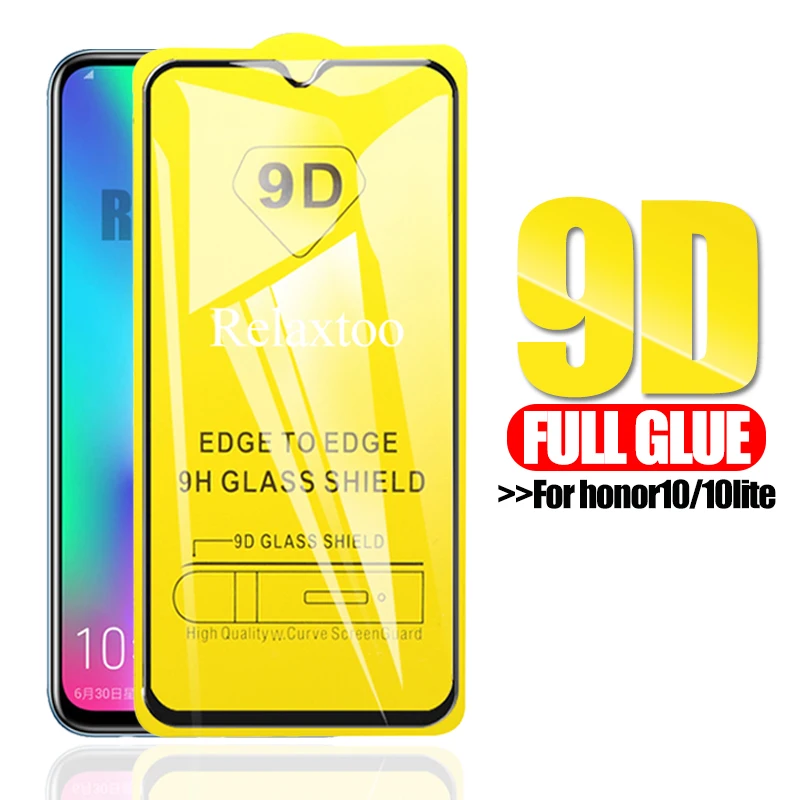 9D полное клеевое закаленное стекло для Huawei Honor 10 lite легкое защитное на honor COL L29 honer