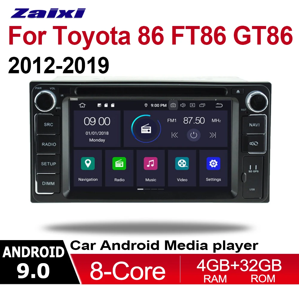 ZaiXi для Toyota 86 FT86 GT86 2012 ~ 2019 2 DIN Автомобильный Android 9 GPS навигация Мультимедийная