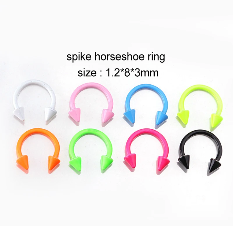 8 шт. носовых кольца из нержавеющей стали с шипом, септумом, бровью, трагусом, хеликсом, пирсингом губ и тела.