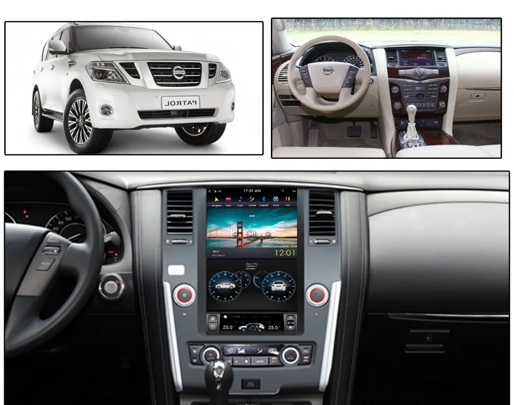 Android 8,1 4 Гб ОЗУ Tesla стиль PX6 автомобильный gps-навигатор для Nissan Patrol 2010- RDS мультимедиа ips экран авто мультимедиа