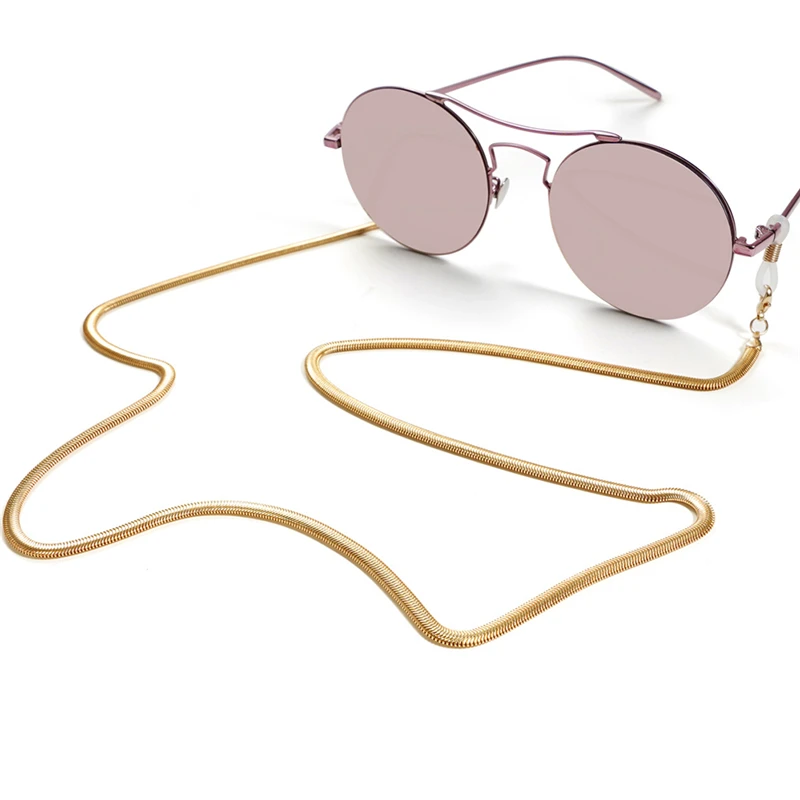 

75cm Simple Classic Flat Snake Bone Chain Sunglasses Cord Women Men Fashion Anti-Lost Eyeglass Holder Strap Lanyard