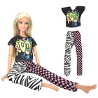 NK 1 шт. Модная рубашка с черным узором, штаны ручной работы, наряд для куклы 16, Современная Одежда для кукол Барби, аксессуары для кукол, игрушки