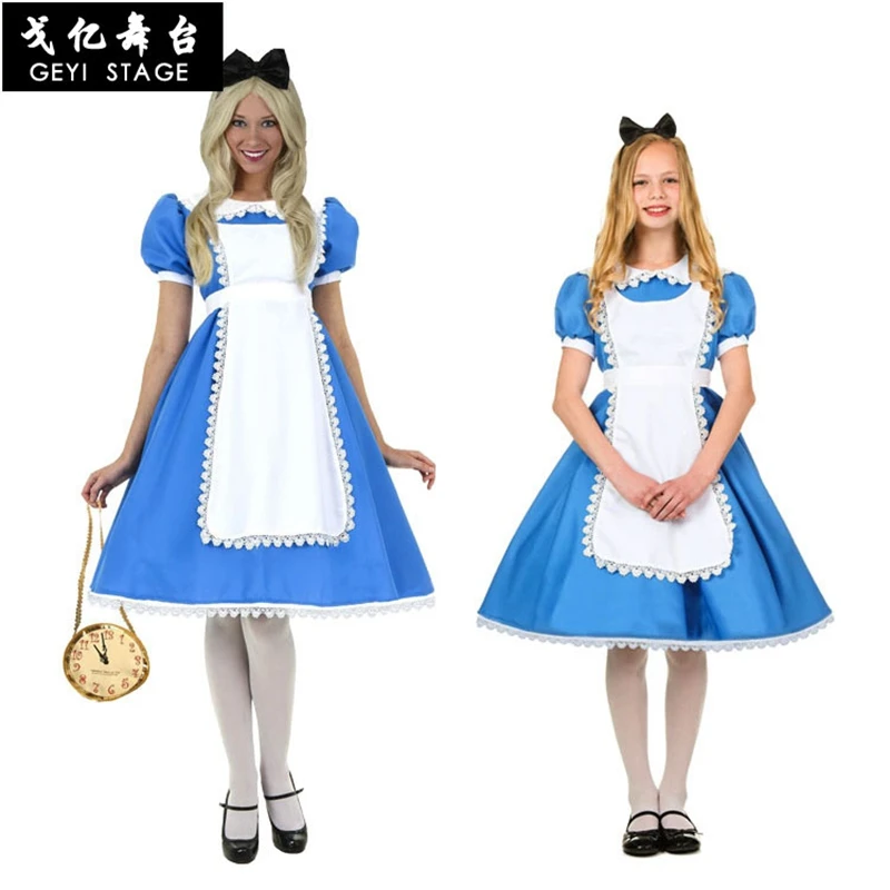 

Косплей-Костюм Алиса в стране чудес, униформа аниме горничная Сисси, милое платье лолиты, костюмы на Хэллоуин для женщин и девочек