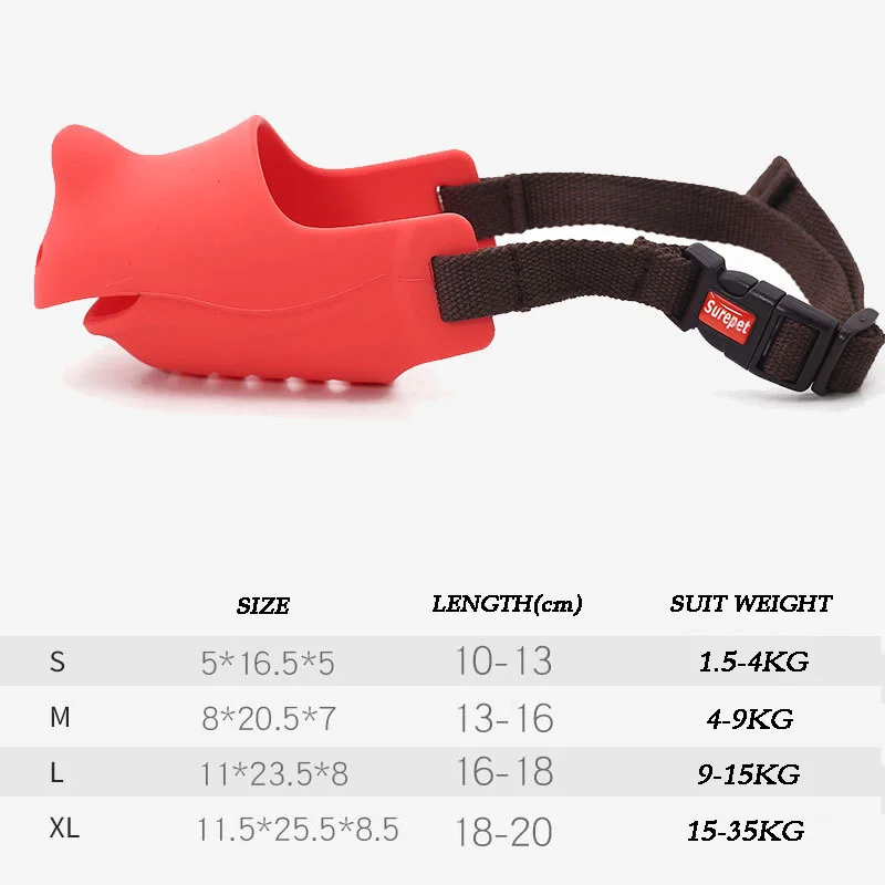 

Anti Barking Silicone Dog Muzzle for Small Large Dogs Adjustable Pet Mouth Muzzles for Pets Dogs Nylon Straps Dog Accessories