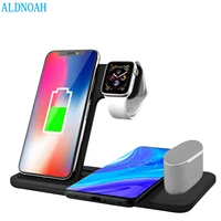 15w 4 in 1 wireless charger induction charging stand for iphone 12 11 x xs xr airpods apple iwatch se 6 5 4 charge station