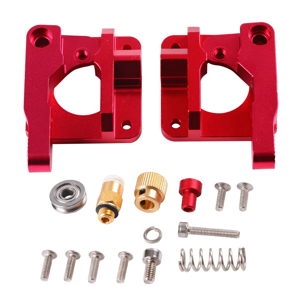 Red Extruder MK8 MK9 Aluminum Alloy Block All Metal Bowden Extruder Kit Right Left Hand 1.75mm Filament CR-7 CR-10 For 3D Printe