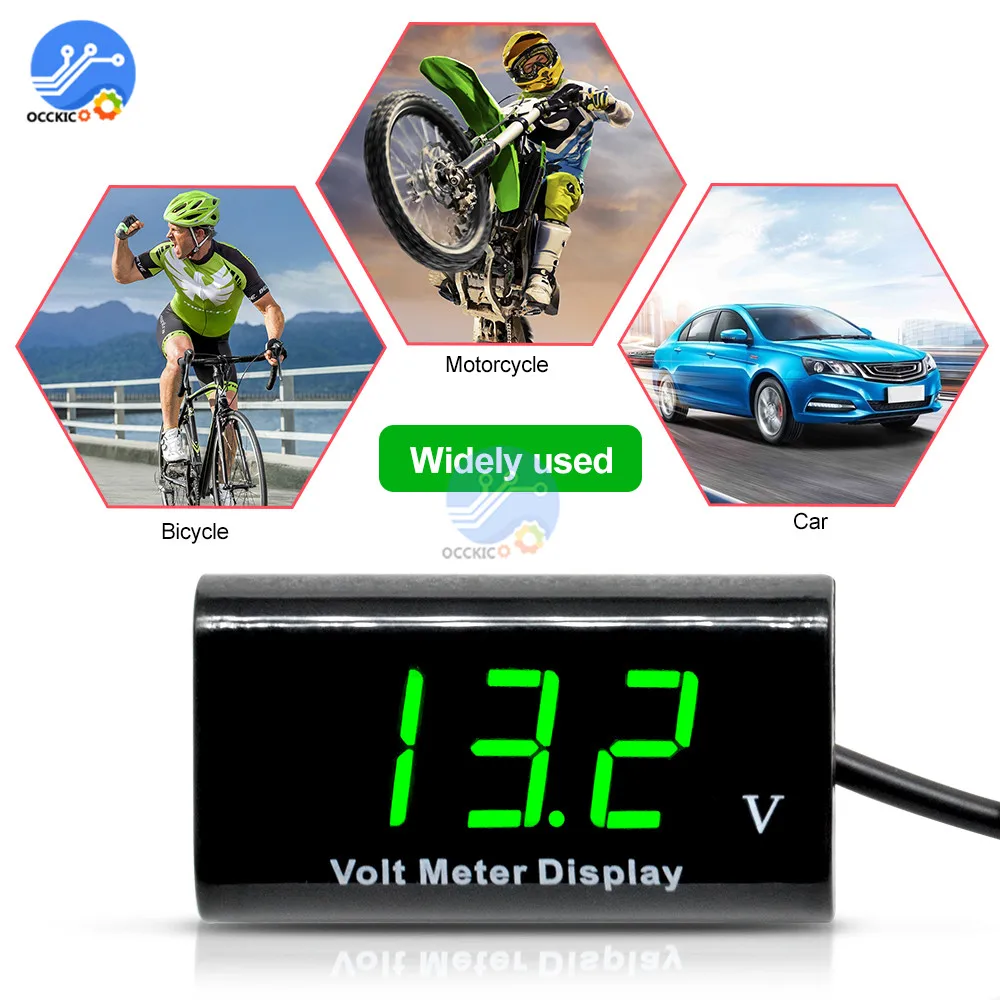 Цифровой вольтметр водонепроницаемый тестер напряжения постоянный ток 8 18 в 0 56