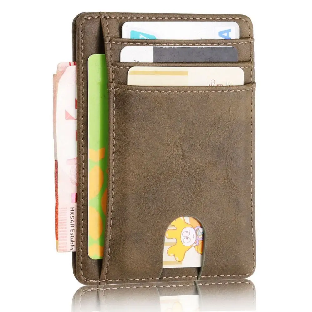 RFID блокирующий тонкий мини кошелек держатель для кредитных карт чехол денег