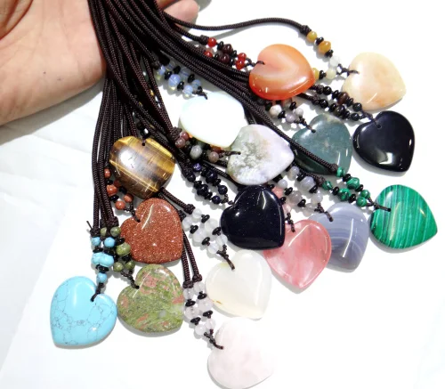 

Подвеска из натурального камень кварц Кристалл бирюзы, тигровый глаз, авантюрин, опал, в форме сердца, для самостоятельного изготовления юв...