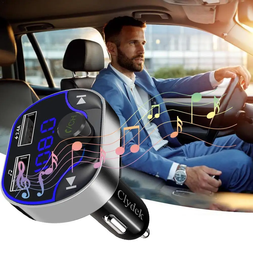 

FM Transmitter Handsfree Bluetooth 5.0 Car Kit MP3 FM 2.4A Transmiter Dual USB With Player Charger Modulator Car Z0A4