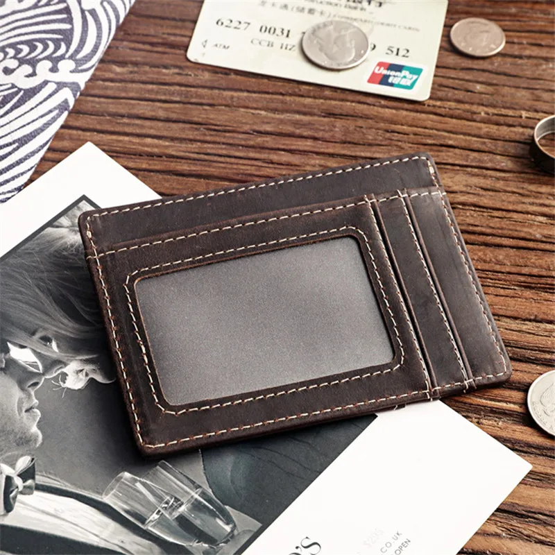 Мужской кошелек из натуральной кожи короткий Многофункциональный