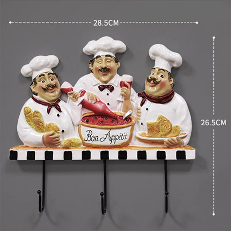 Креативные кухонные настенные крючки статуэтка шеф-повара настенная полка из