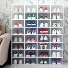 Откидной ящик для обуви, утолщенный прозрачный чехол Пластиковые обувные коробки, Штабелируемая коробка, органайзер для обуви, коробка для обуви стеллаж хранение обуви # C2