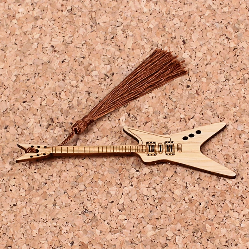 

2021 Hot Creative Musical Instrument Shaped Bamboo Bookmarks Book Markers Stationery 24BD