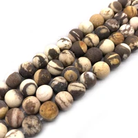 natural stone matte australia zebra jaspers round loose spacer beads for jewelry making 4 6 8 10 12mm diy bracelet necklace 15