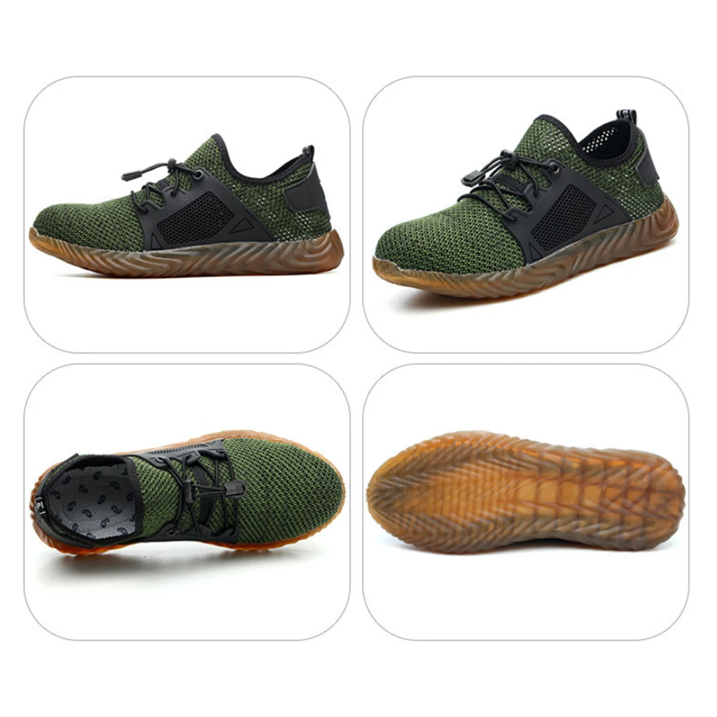 Mens Womens Steel Toe Work Shoes Knit Breathable Lightweight Safety |