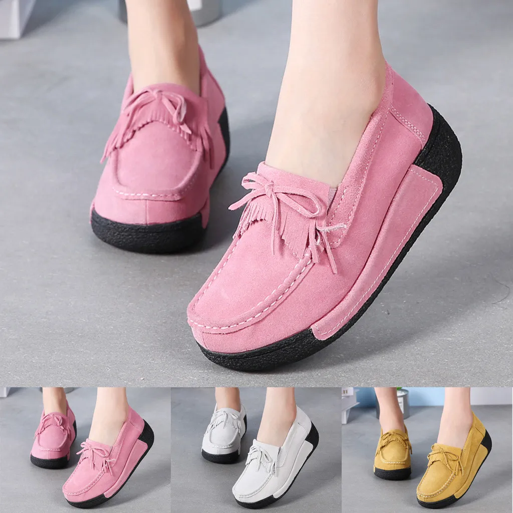 

Fashion Women Shoes Women Tassel Round Head Flat Breathable Leisure Sports Shoes Casual Shoes Women Outdoor Breathable