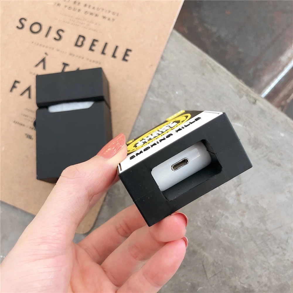 

Fashion Cool Popularity Lucky Cigarette Headphone Case For Airpods Pro 3 1 2 Silicone Wireless bluetooth headset Cover Box