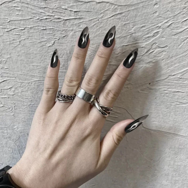 Накладные ногти с клеем 24 шт. накладные для французского маникюра наклеиваемые