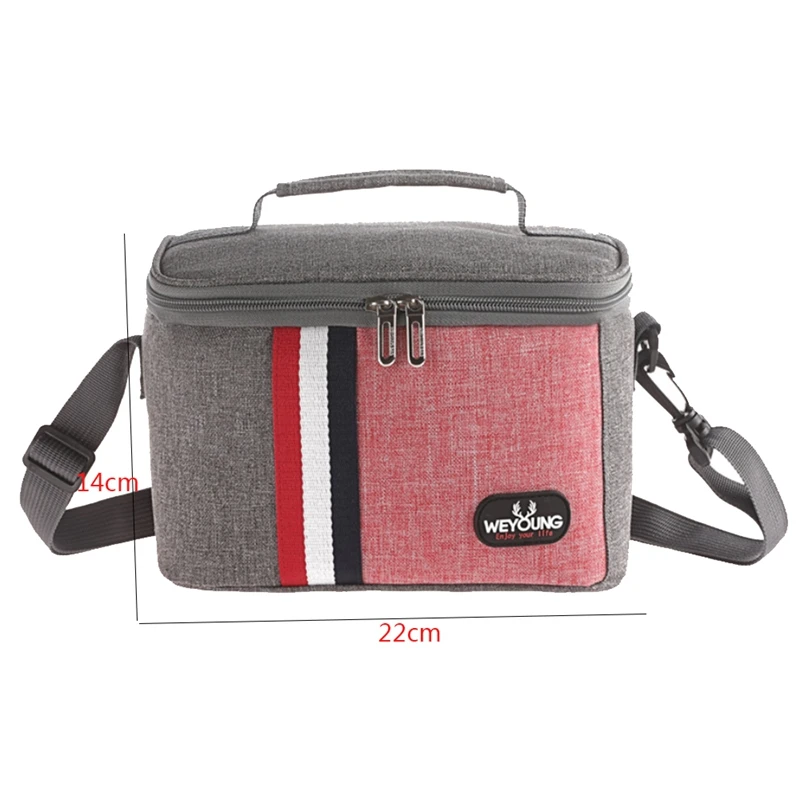 

WEYOUNG Portable Insulation Bag, Aluminum Foil Striped Lunch Bag, Picnic Insulation Bag for Student,1 Pcs