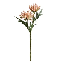 2 Heads Tufted Chrysanthemum Short Branch Plastic Artificial Flowers Decoration Indie Room Decor Flores Artificiales