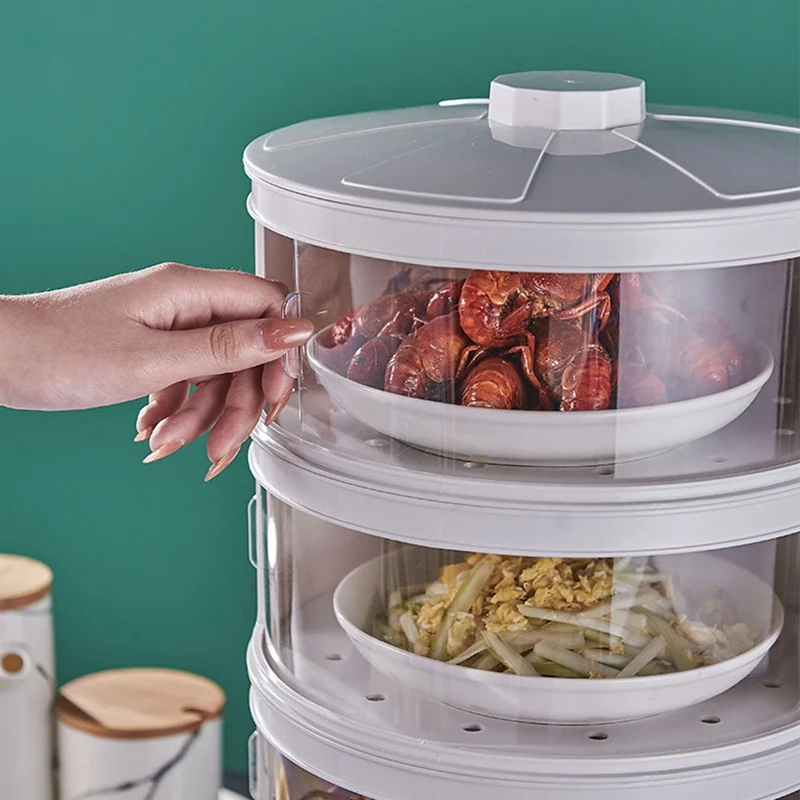 

Economical Transparent Stackable Food Insulation Cover Dustproof Portable for Home Kitchen