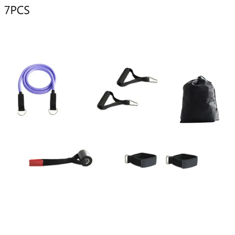 

Exercise Resistance Bands with Handles Ankle Straps Door Anchors Carry Bag