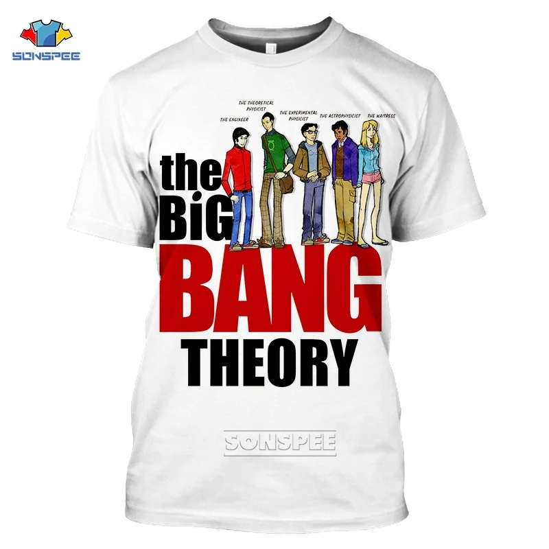 Футболка женская SONSPEE с коротким рукавом модная рубашка 3D-принтом Шелдона Купера