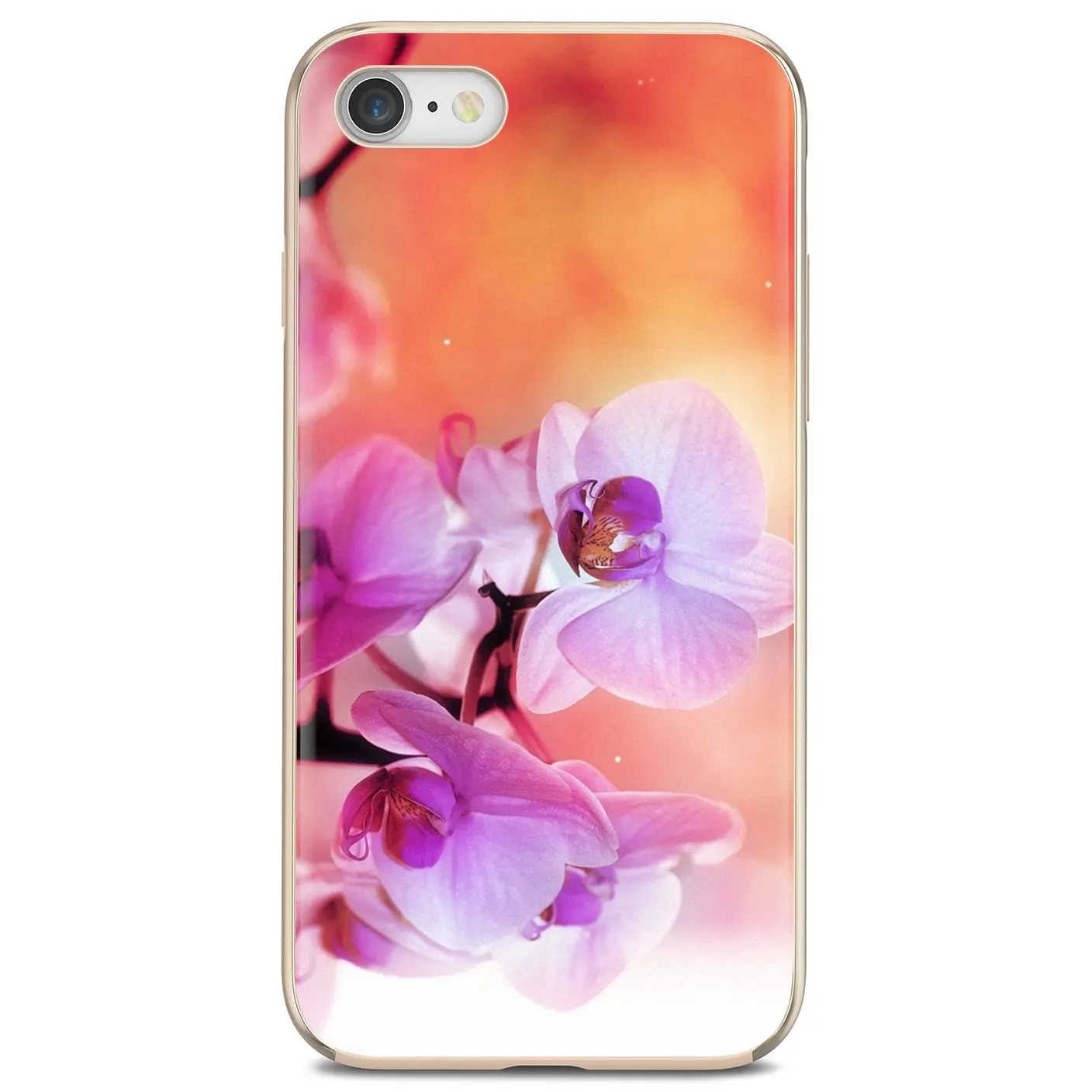 Чехол из мягкого силикона и ТПУ с изображением цветов орхидеи для iPhone 11 Pro 4 4S 5 5S SE