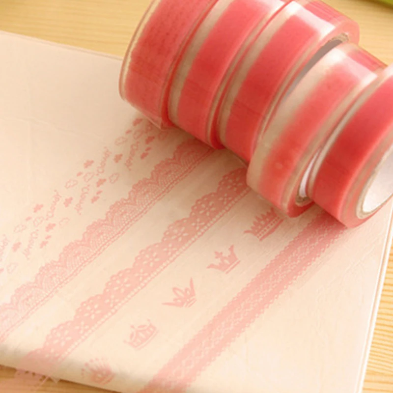 20 Pcs Stationery Cute Fresh and Transparent Lace Tape DIY Paste 10m Decorative Tape washi tape