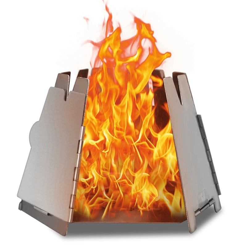 Туристическая мини горелка складная Шестигранная деревянная из нержавеющей