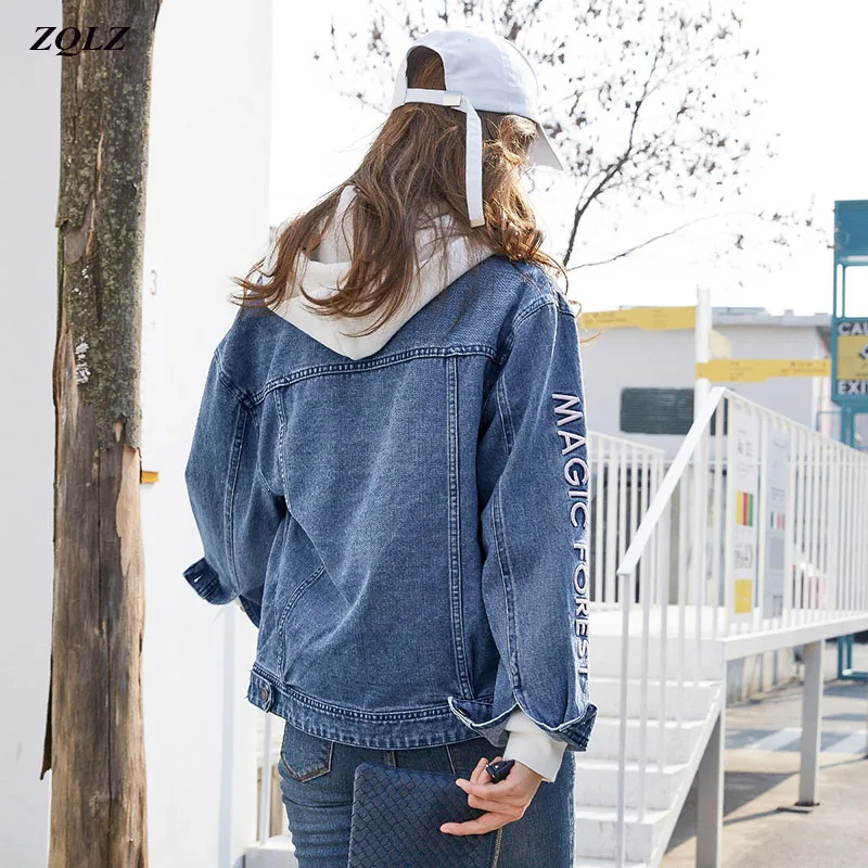 ZQLZ Осенняя джинсовая куртка женская 2020 новая свободная модная весенняя с