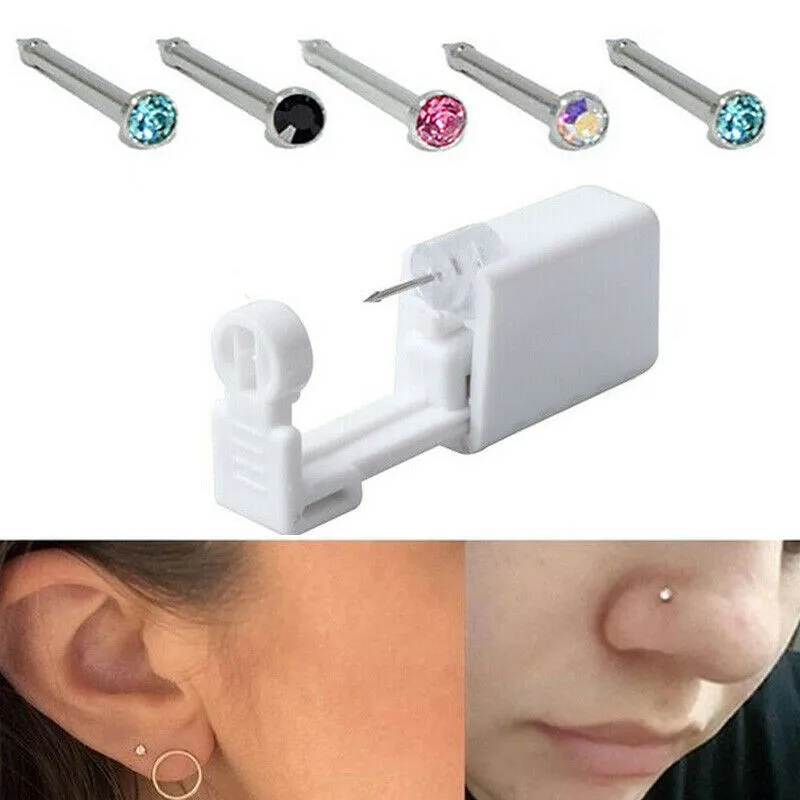 

Self Ear Piercing Disposable Self Ear Piercing Kit Safety Ear Piercing Gun Kit Tool With Earring Studs