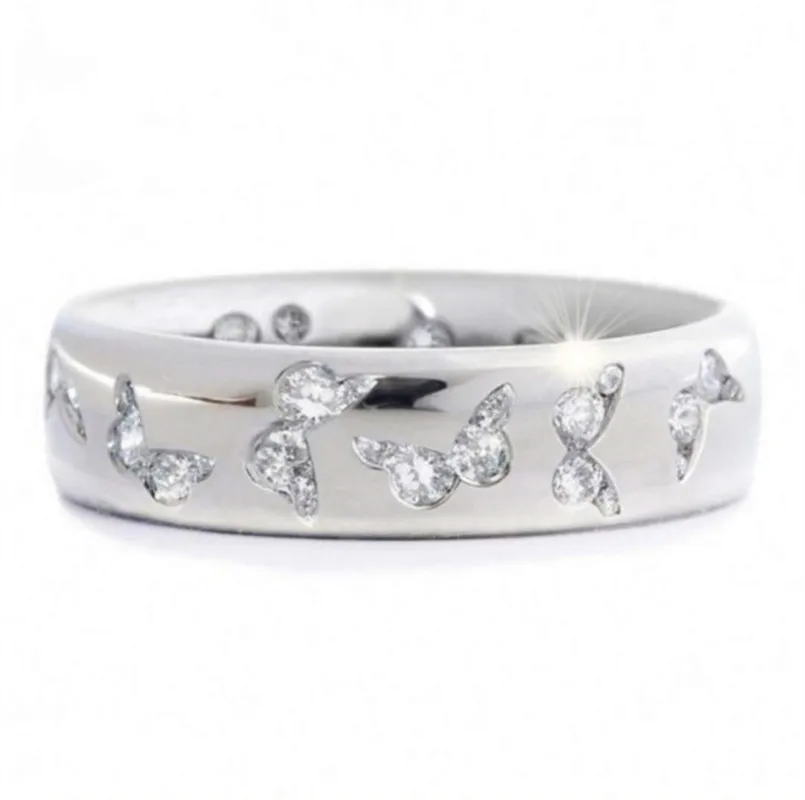 

Ring jewelry exquisite butterfly set with mixed color zircon ring lovely wind ring