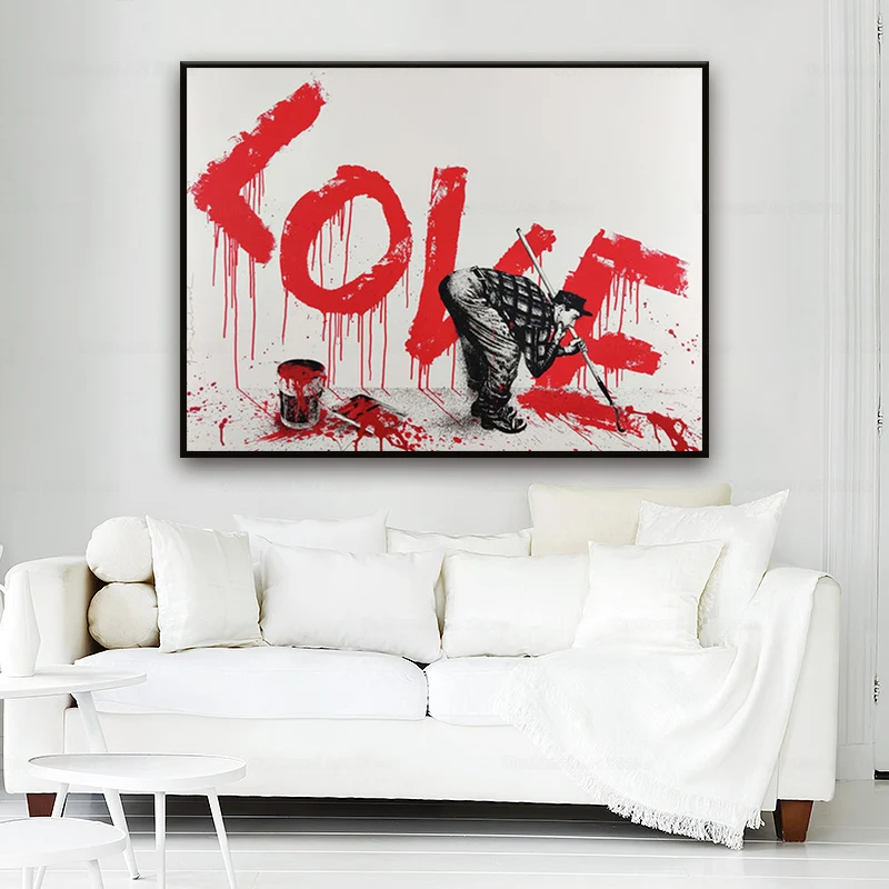 

Graffiti Letter Love Street Art Canvas Print Painting Abstract Figure Morden Wall Picture Living Room Home Decoration Poster