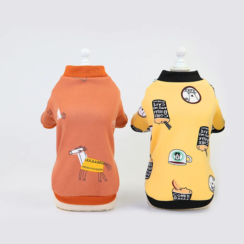 

2021 new no Hoodies dogs clothes Sweatshirt Sweatshirts for small dogs cat cats Winter french bulldog pug Pet costume Dress cute