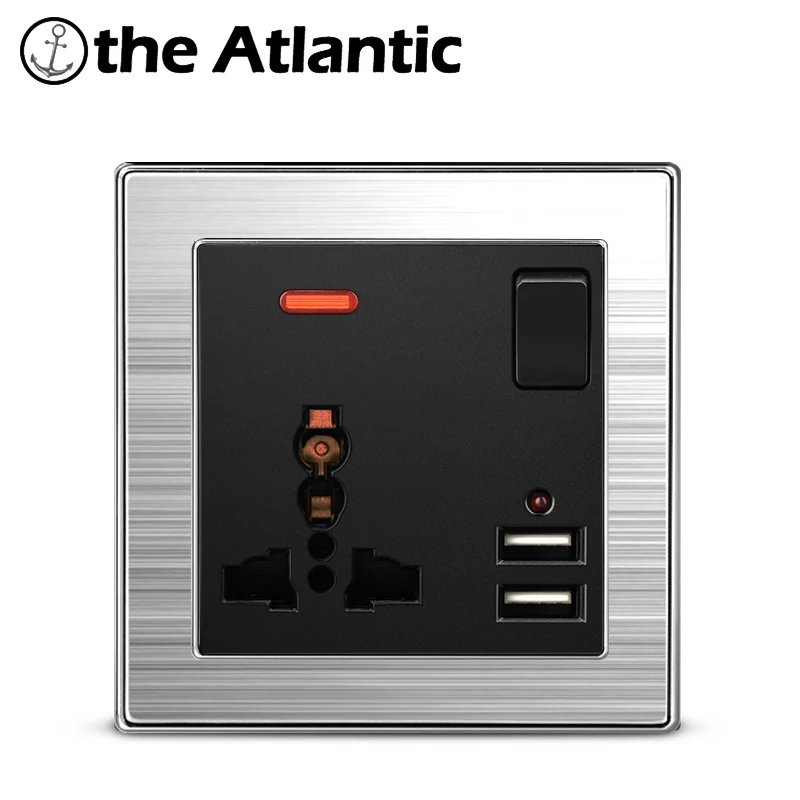 Atlectric универсальная розетка международного стандарта 13A 3 5 Pin Двойная зарядка USB
