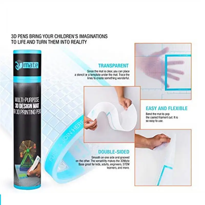 

3D Pen Mat Multi Purpose Printing Pen Template Soft Silicone Mat Drawing Templates Copy Board for STEM Activities for Children