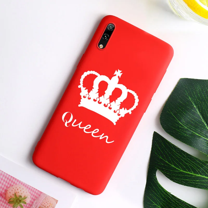 Red I048 Чехол для телефона King queen Crown, пары, для huawei Y5 Y7 Pro Y9 Y3 II Y7 Prime, яркие цвета, мягкие силиконовые чехлы из ТПУ - Цвет: Red I048