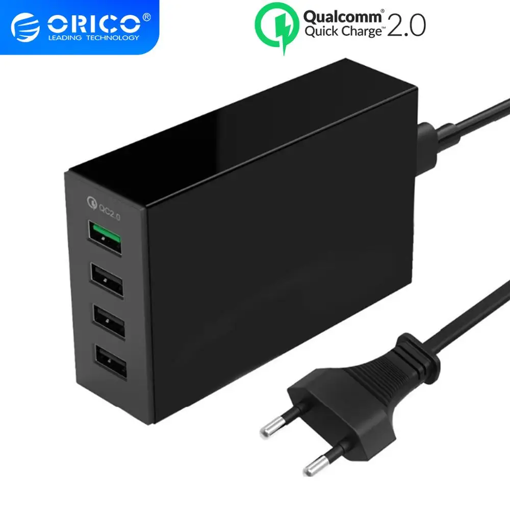 

ORICO QC 2.0 Quick Charger QC2.0*1 5V2.4A*3 Max Output 4 Ports USB Desktop Charger For Samsung Xiaomi Huawei