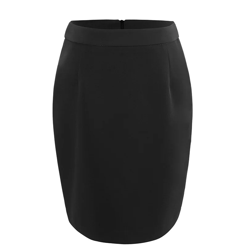 Женская облегающая мини-юбка черная офисная юбка с высокой талией размера плюс -