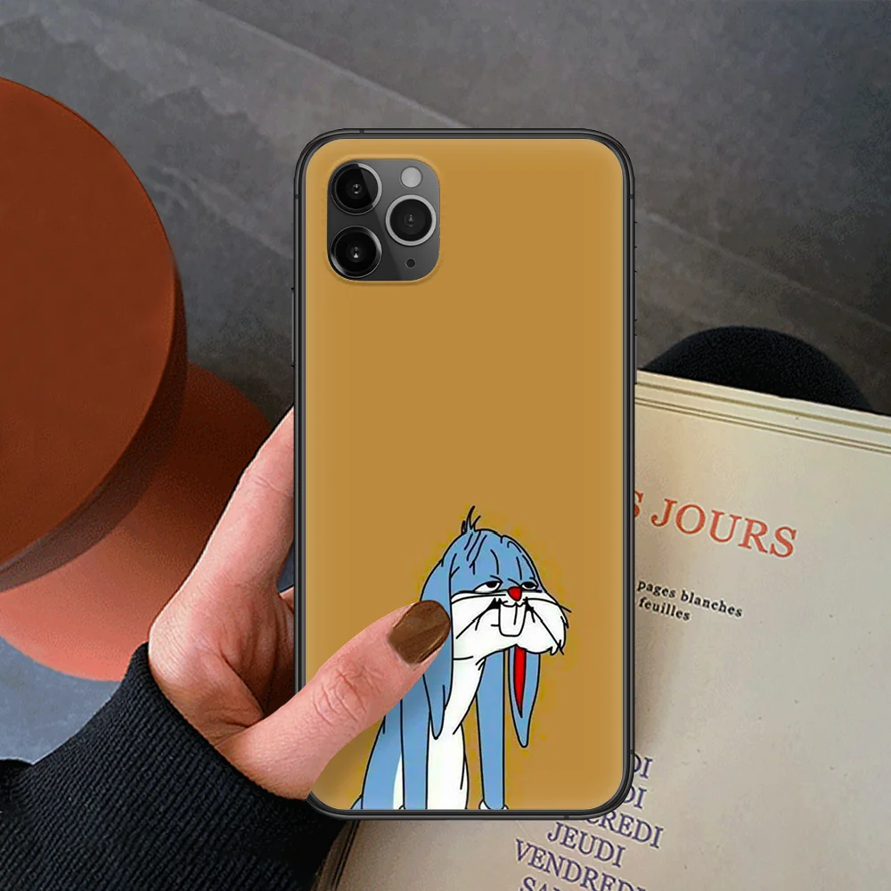 

cartoon Bugs Bunny Phone Case For Iphone 4 4s 5 5S SE 5C 6 6S 7 8 Plus X XS XR 11 12 Mini Pro Max 2020 black Etui 3D Waterproof