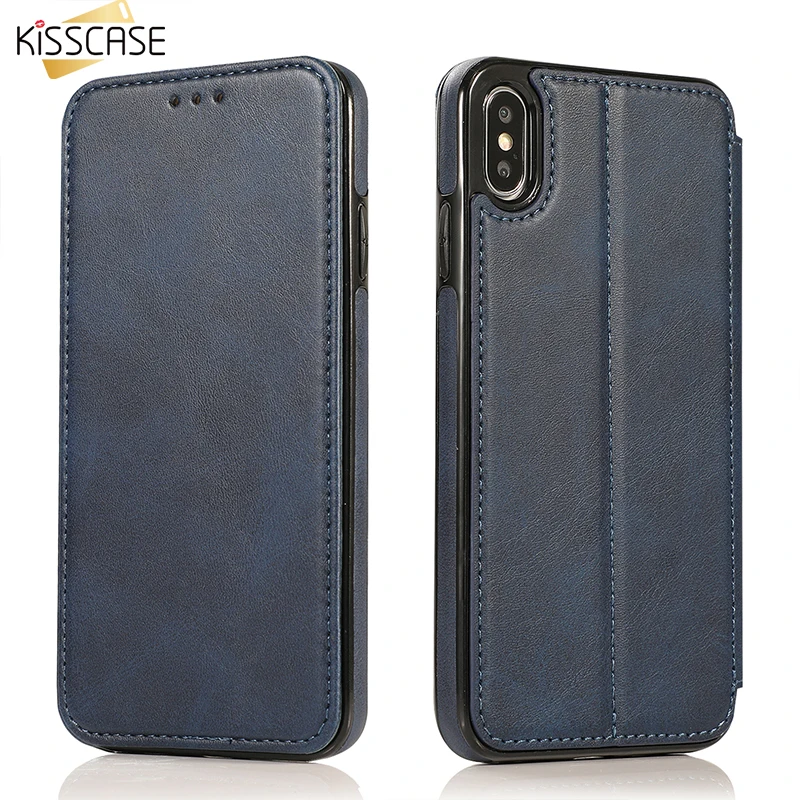 Кожаный чехол KISSCASE для Samsung S9 S8 S7 edge Магнитный с полной защитой флип телефона Huawei